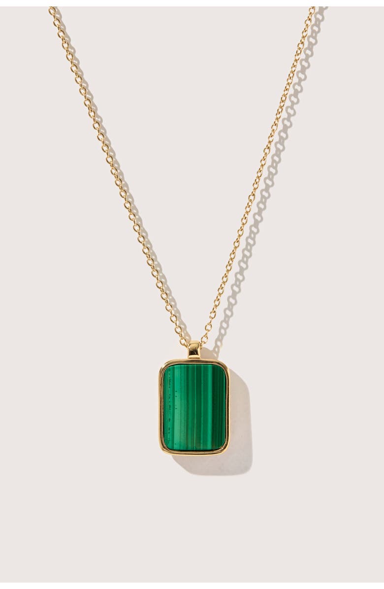 Otiumberg 14kt Gold Vermeil Malachite Tag Pendant, Main, color, Yellow Toned Gold