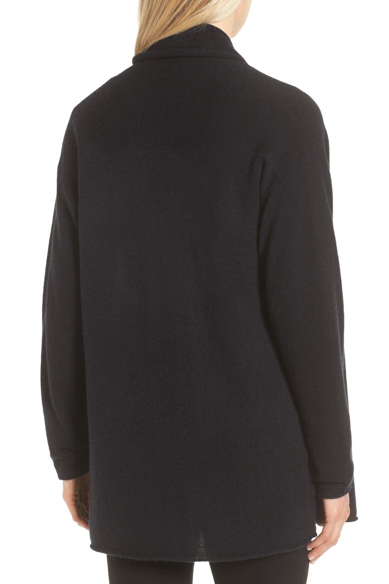Shawl Collar Cashmere Cardigan, Alternate, color, BLACK