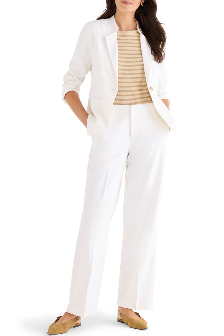 Eva Linen Blend Blazer, Alternate, color, MILK WHITE