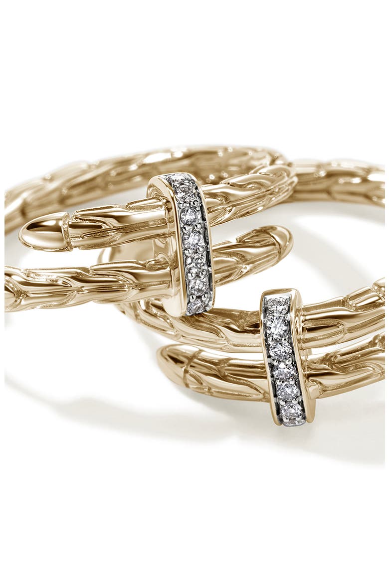 Spear Hoop Earrings, Gold, Diamonds, 22.5mm, Alternate, color, GOLD