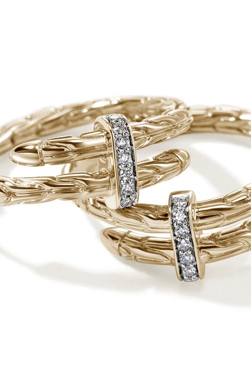 John Hardy Spear Diamond Hoop Earrings In Gold