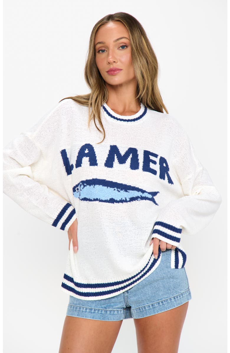 Show Me Your Mumu Settle In Sweater, Main, color, La Mer Graphic Knit