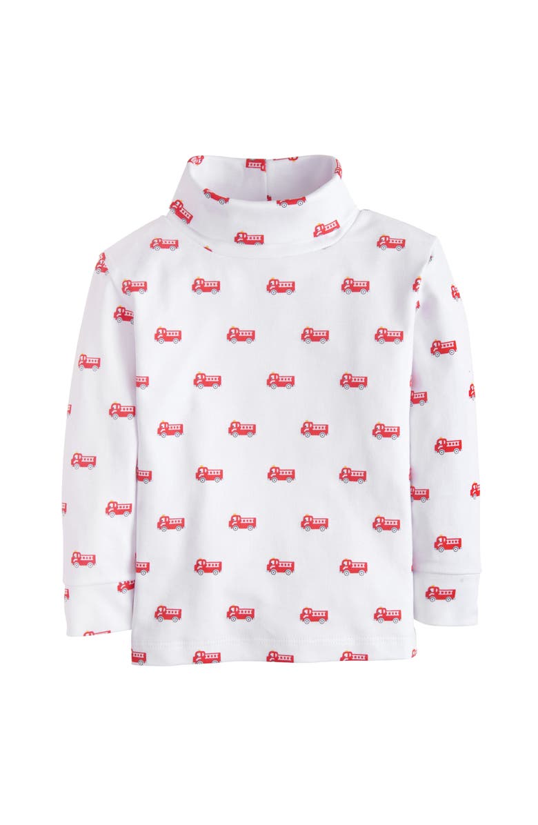 Little English Kids' Printed Turtleneck, Main, color, Fire Trucks