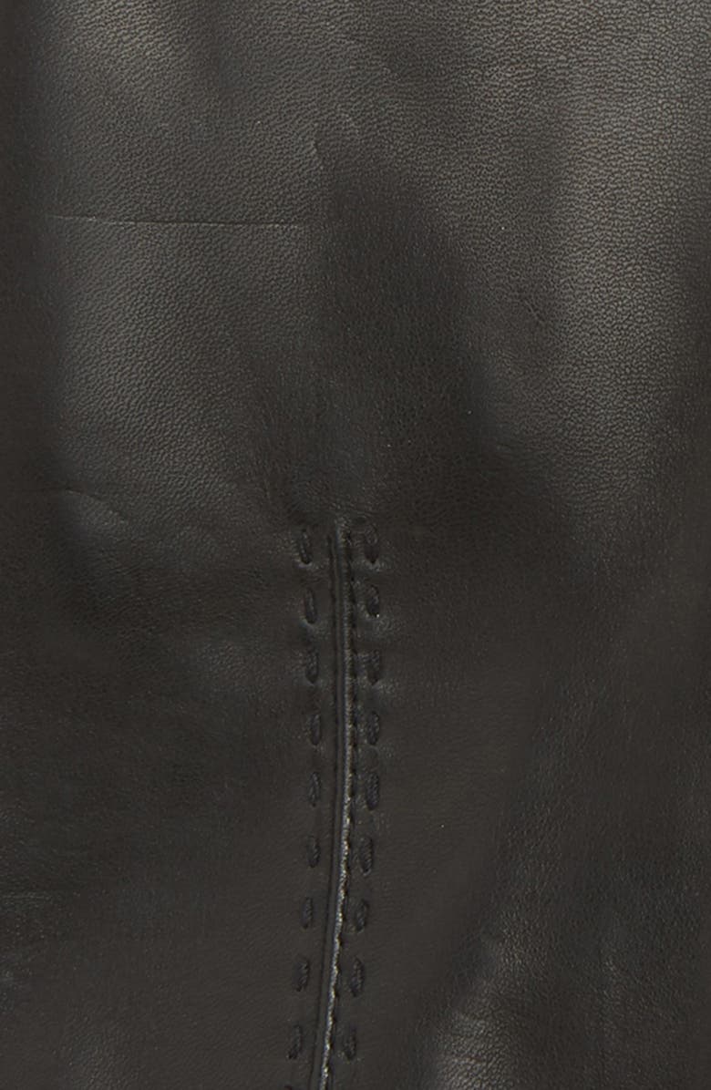 Nordstrom Faux Fur Lined Leather Mittens, Alternate, color, 