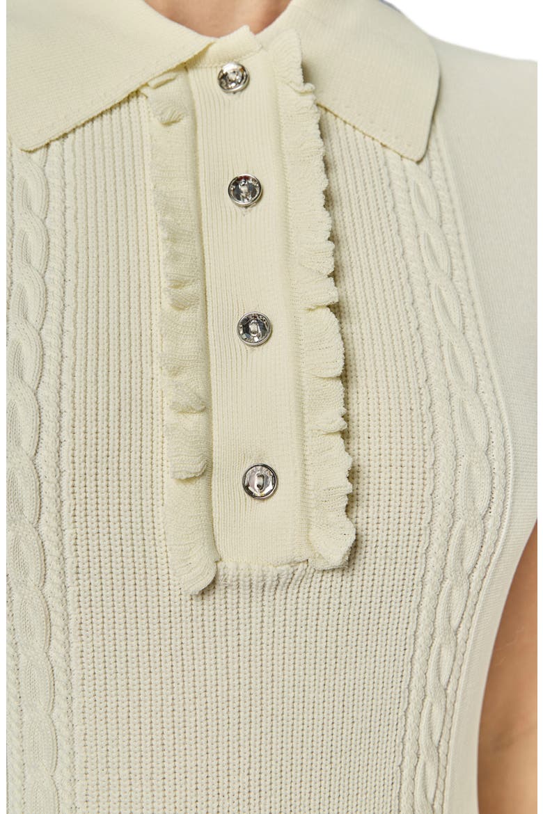 Ruffle Placket Mini Sweater Dress, Alternate, color, CREAM