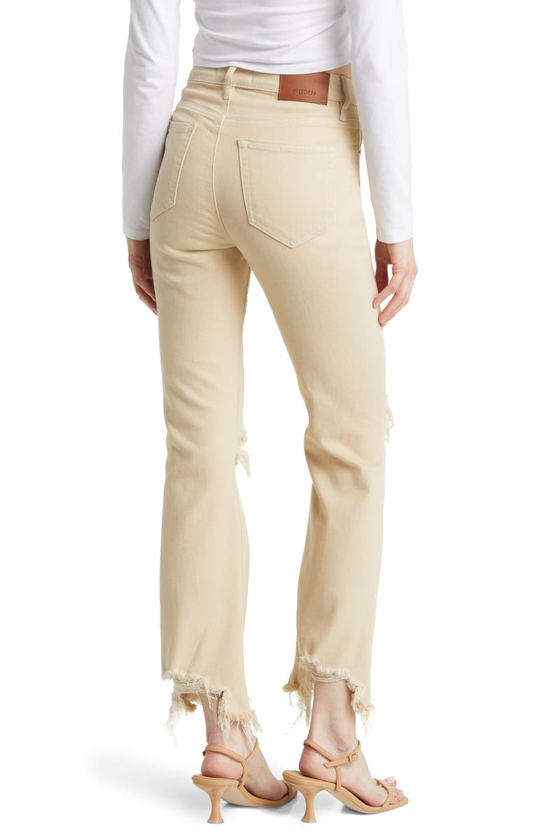 HIDDEN JEANS Distressed Chew Hem Straight Leg Jeans, Alternate, color, 