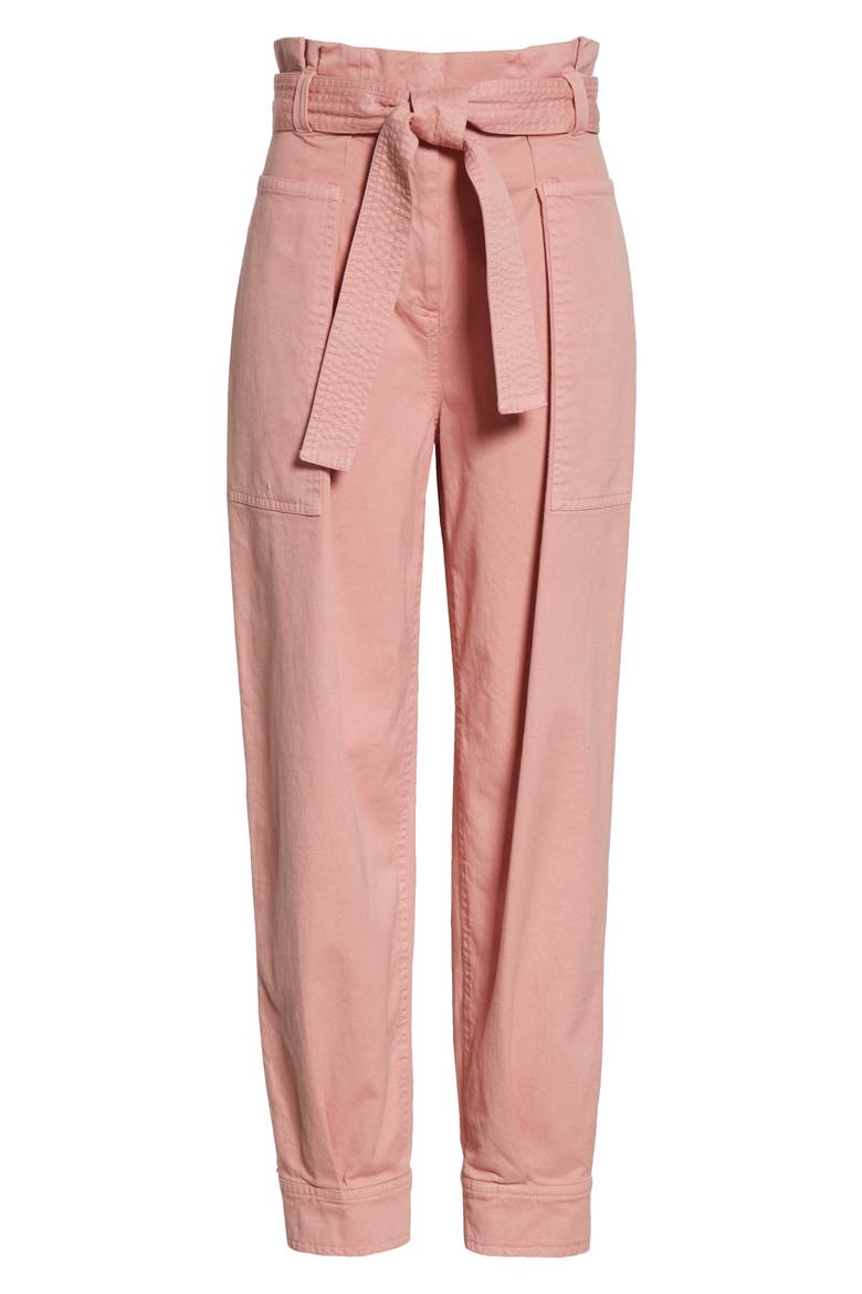 Cobolt Belted Paperbag Twill Pants, Alternate, color, HYACINTH