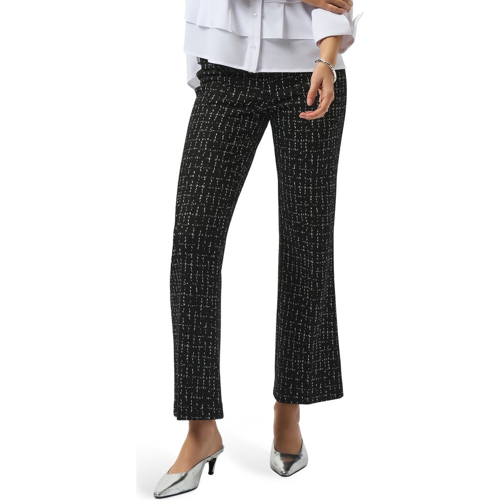 Joseph Ribkoff Check Jacquard Straight Leg Pants In Black