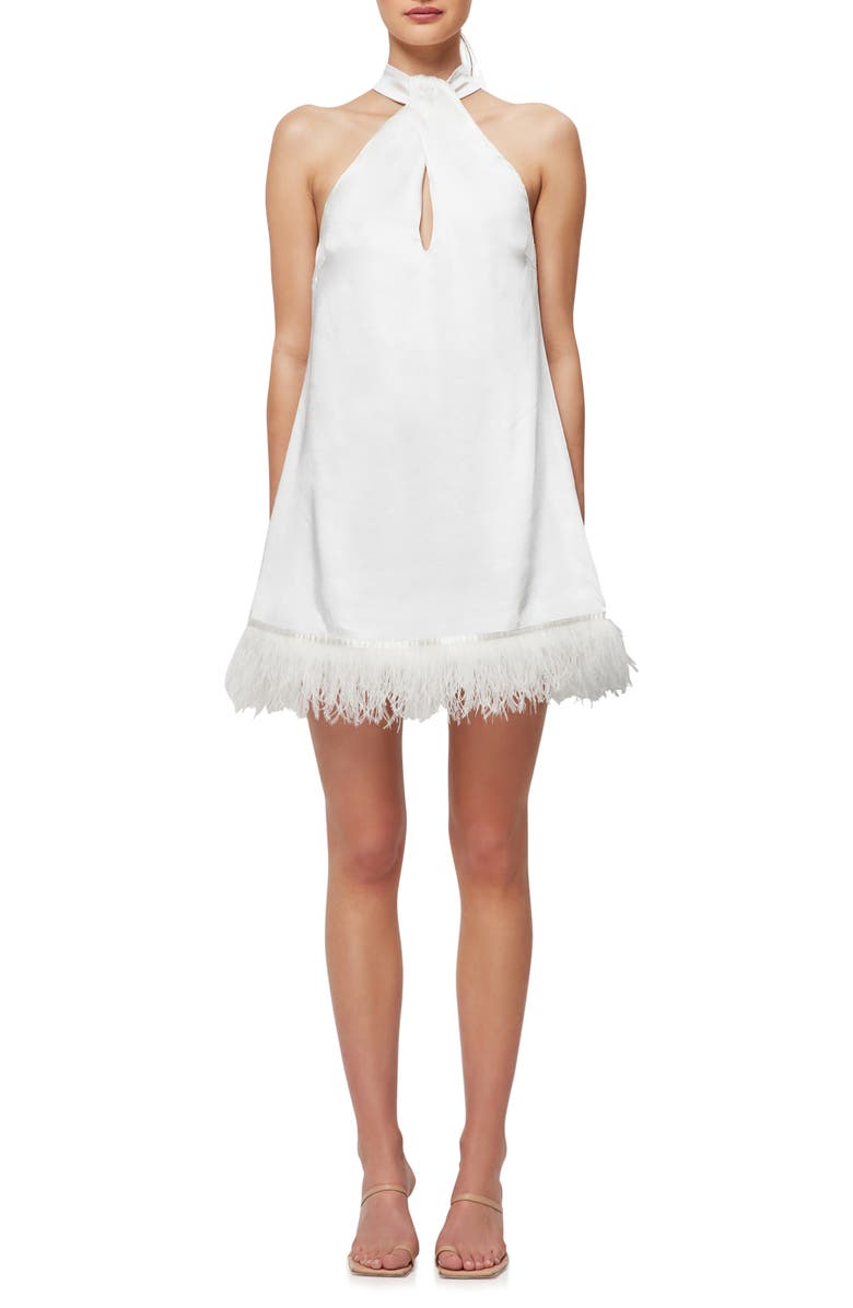 Elliatt Rachel Feather Hem Cocktail Minidress, Main, color,
