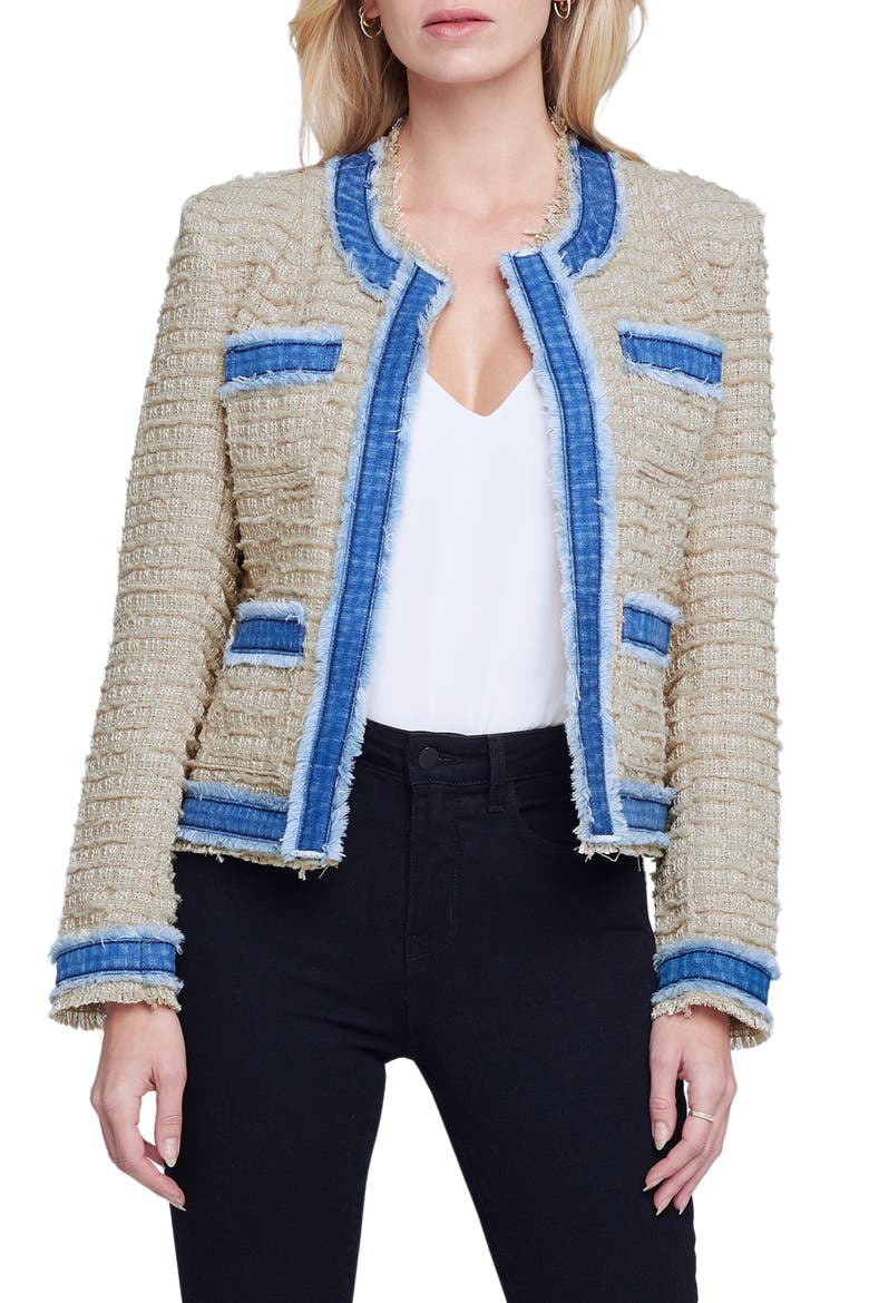 Agnes Tweed Jacket, Main, color, OXFORD TAN/ POMONA
