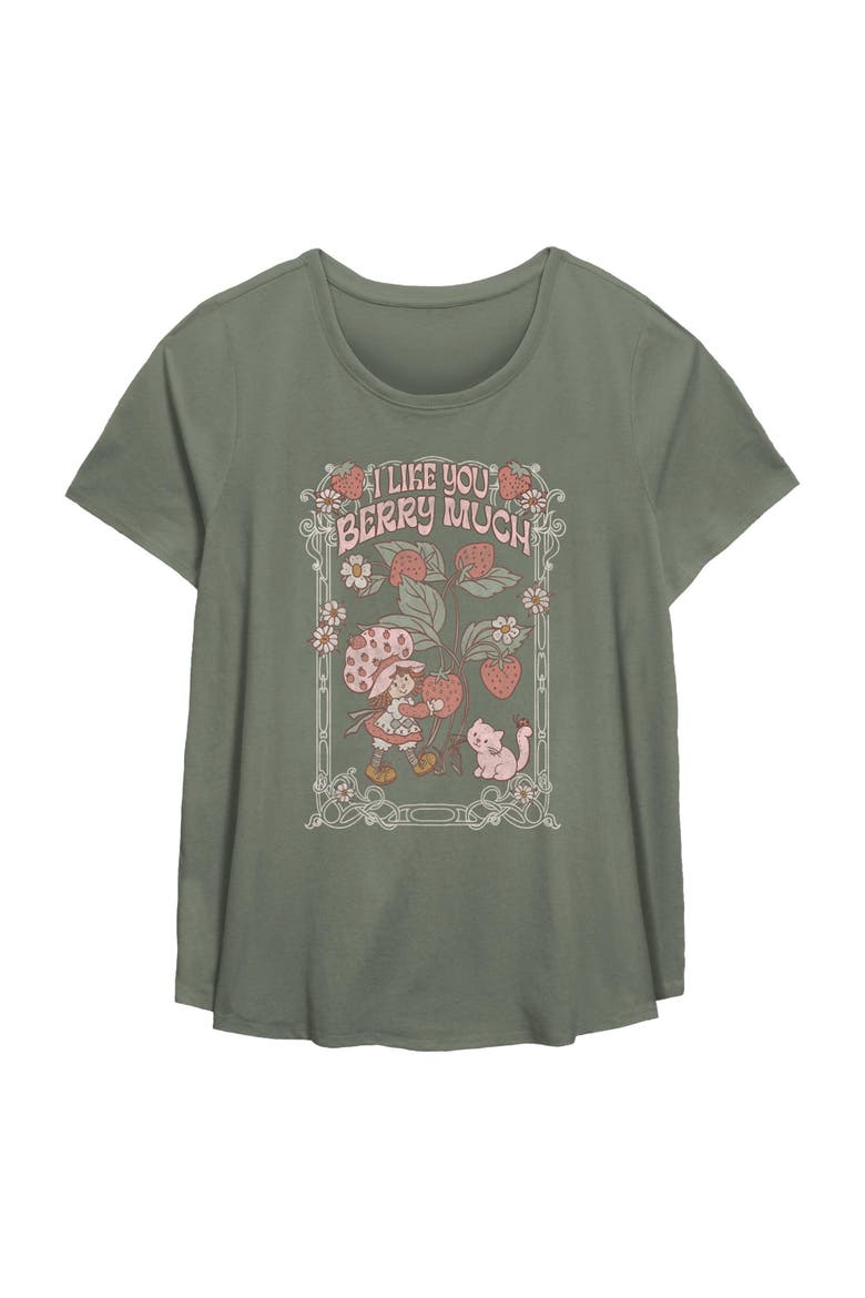 Women's Strawberry Shortcake I Like You Berry Much  Graphic T-Shirt, Main, color, Sage Green