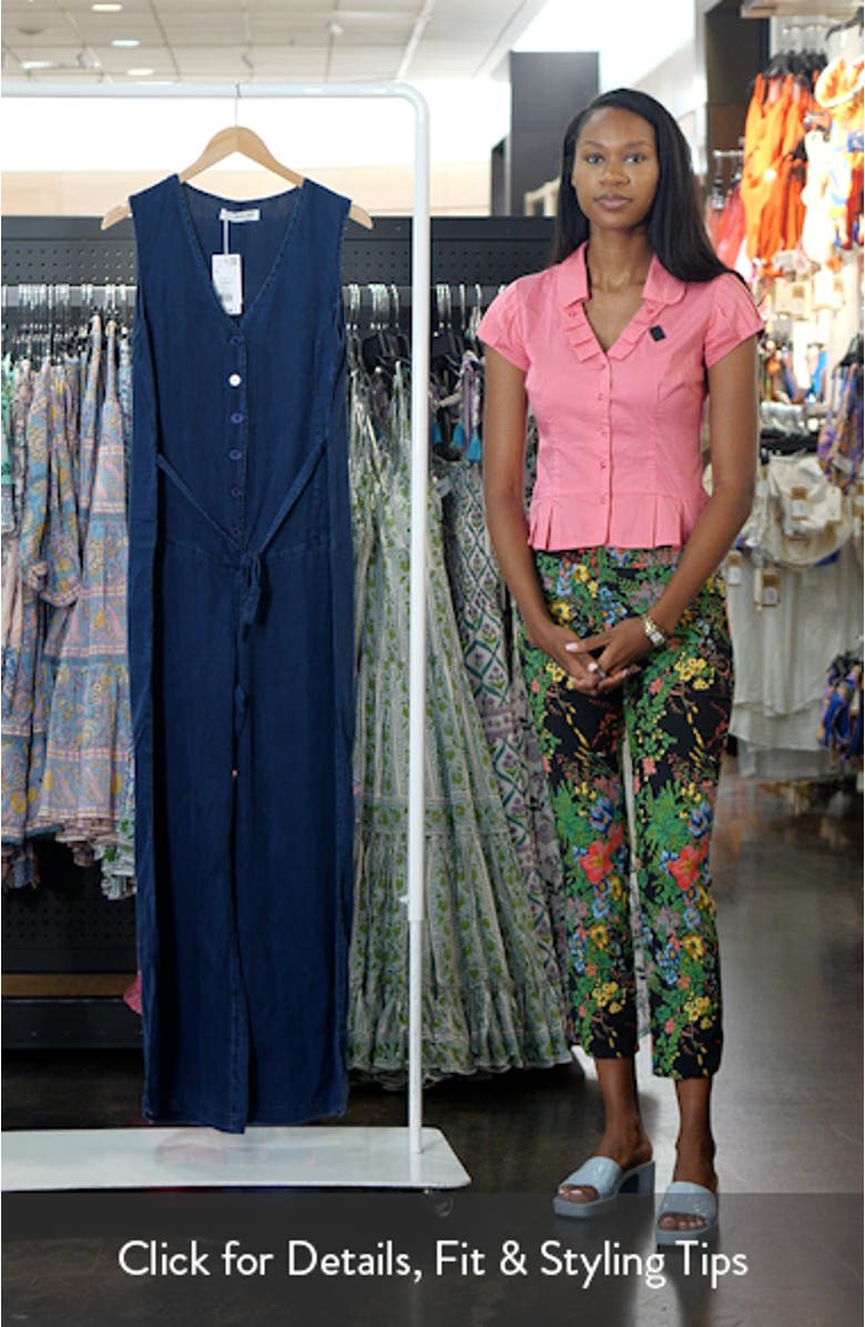 Chambray Maternity Jumpsuit, sales video thumbnail