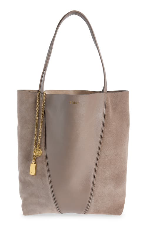 Chloé Medium Spin Leather & Suede Tote in Twilight Purple at Nordstrom