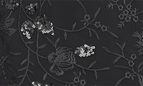 Js Collections Darla Sequin Floral Embroidery Cocktail Dress In Black