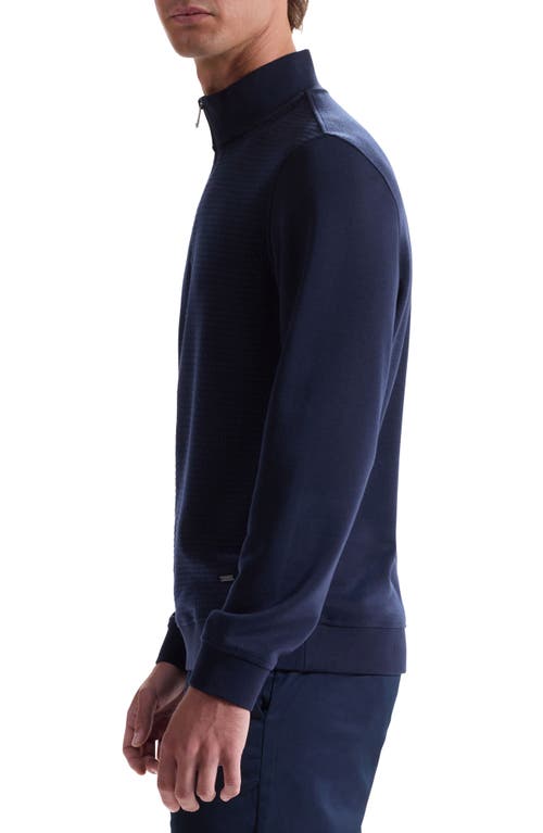 Bugatchi Quarter Zip Top In Blue