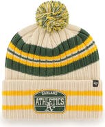 '47 Men's '47 Natural Oakland Athletics Home Patch Cuffed Knit Hat with Pom