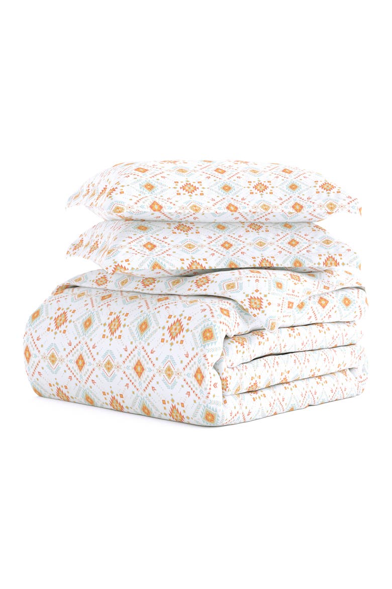 Premium Ultra Soft Geometric Dreams 3-Piece Duvet Cover Set, Main, color, CORAL