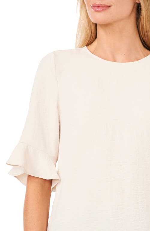 Cece Women's Rumple Crewneck 3/4-sleeve Ruffled Cuff Blouse In Rainy Day