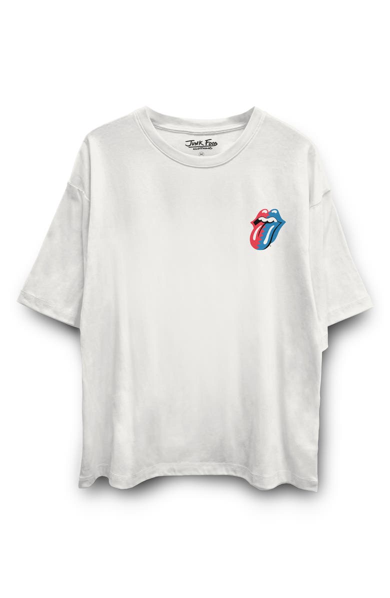 Junk Food Rolling Stones Hot Lips Graphic Tee, Alternate, color, Vintage White