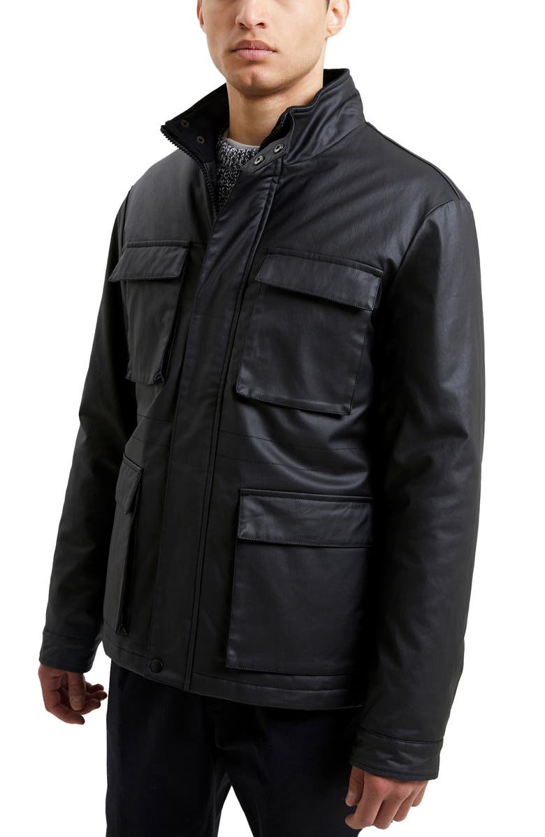 French Connection Water Repellent Faux Leather Jacket, Alternate, color, 