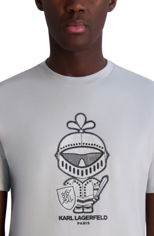 Karl Lagerfeld Paris Karl Armour Logo Patch T-shirt In Gray