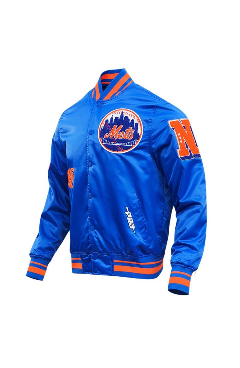 PRO STANDARD Men's Pro Standard Royal New York Mets Old English Satin Full-Snap Varsity Jacket, Alternate, color, 