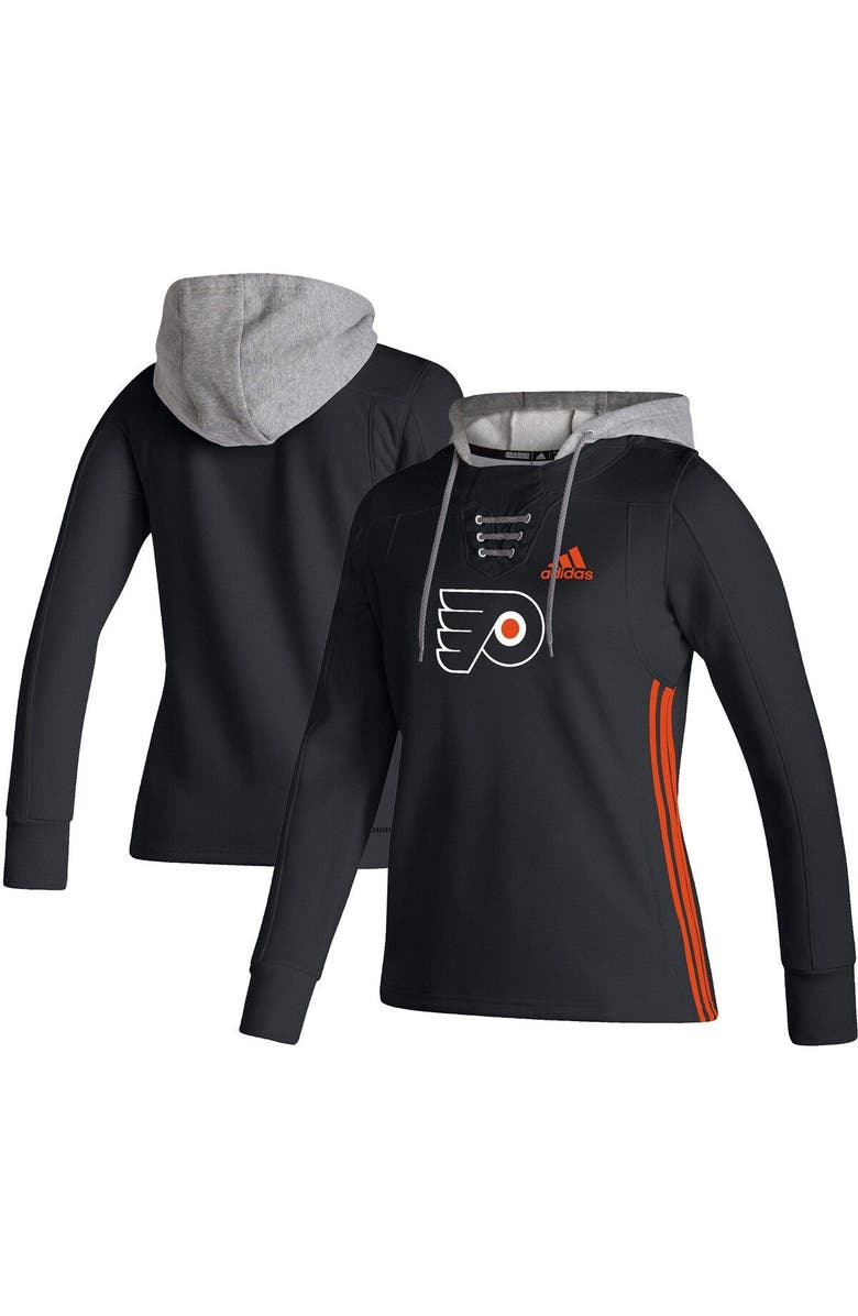 adidas Women's adidas Black Philadelphia Flyers Skate Lace AEROREADY Pullover Hoodie, Main, color, Black