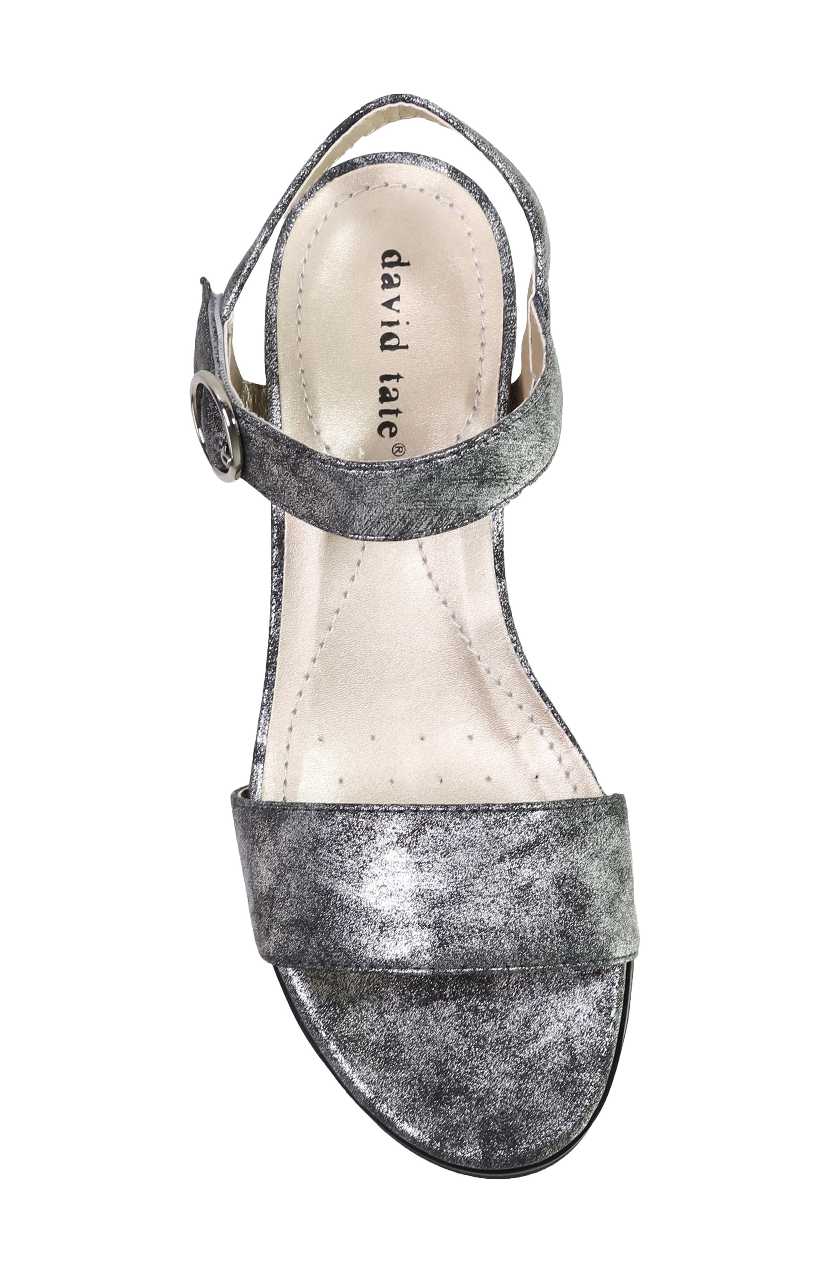 Knockout Ankle Strap Wedge Sandal, Alternate, color, PEWTER