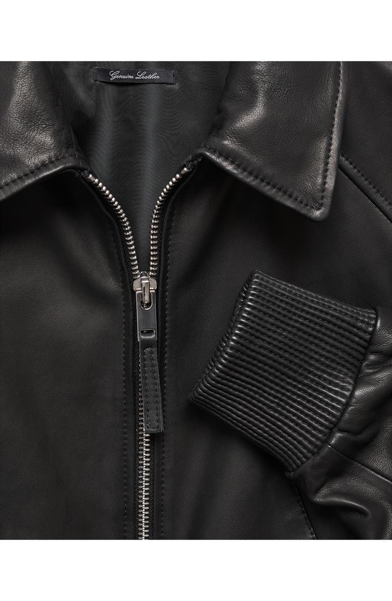 MANGO Leather Aviator Jacket, Alternate, color, 