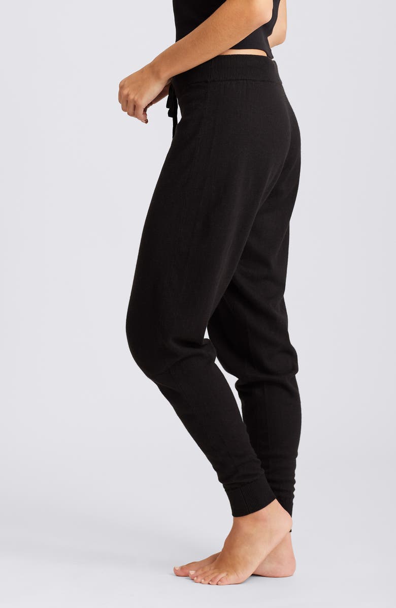 Papinelle Cotton & Cashmere Pajama Joggers, Alternate, color, Black
