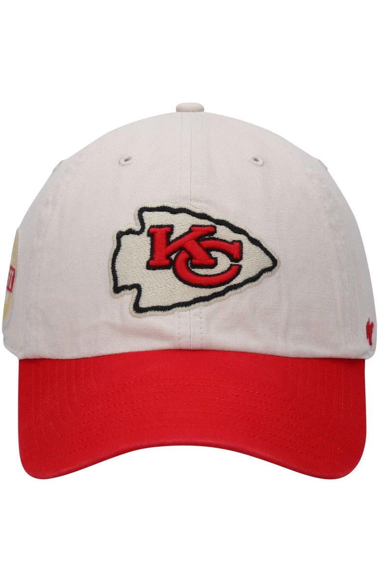 '47 Men's '47 Cream/Red Kansas City Chiefs Sidestep Clean Up Adjustable Hat, Alternate, color, Cream