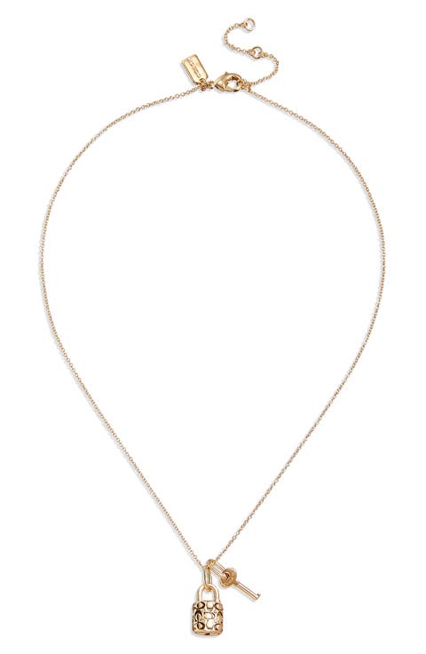 Quilted Logo Charm Necklace