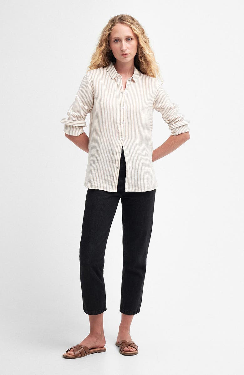 Barbour Marine Stripe Linen Shirt, Alternate, color, 