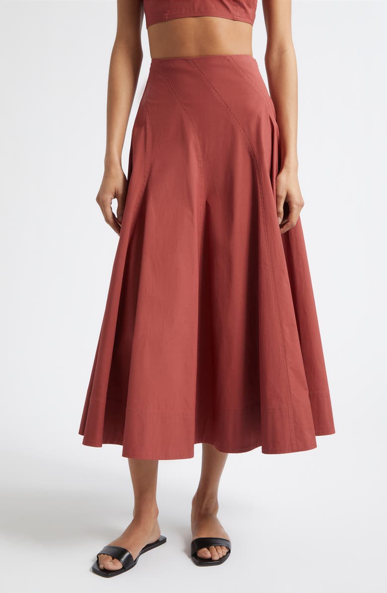 A.L.C. Gemma Stretch Cotton Skirt, Main, color, Apple Butter