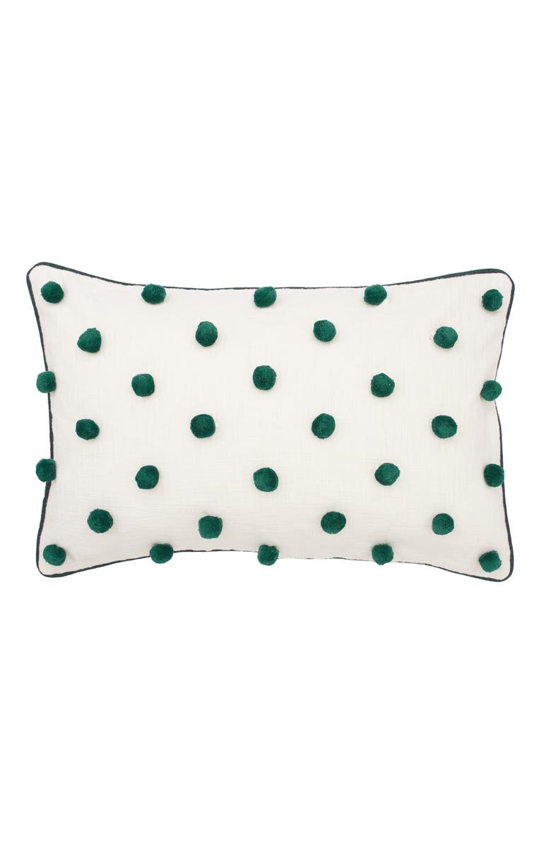 carol & frank Jungle Dot Oblong Tufted Throw Pillow, 14" x 22", Main, color, Green