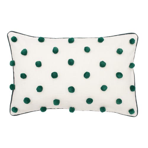Carol & Frank Jungle Dot Oblong Tufted Throw Pillow, 14" X 22" In Green