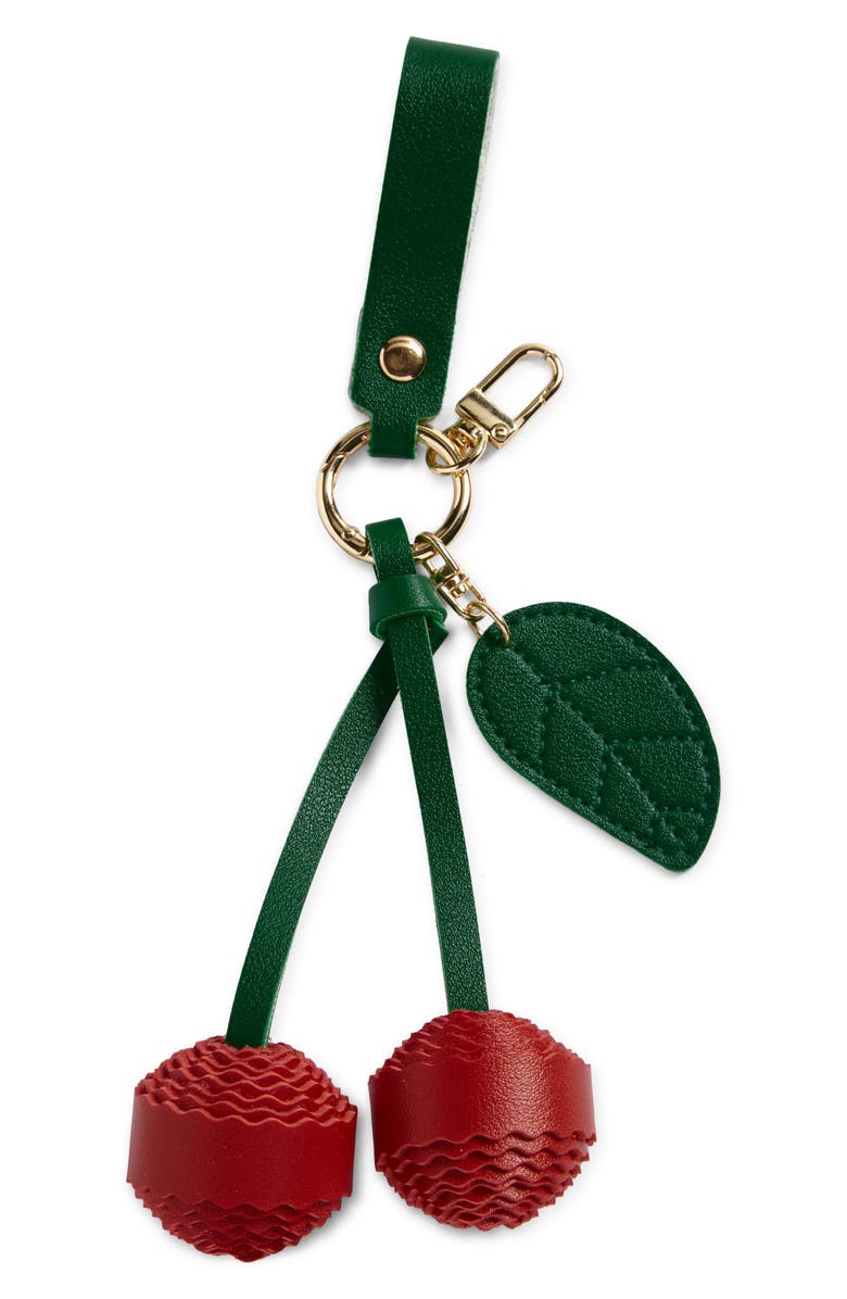 Leith Faux Leather Cherry Bag Charm, Main, color, Red Multi- Gold