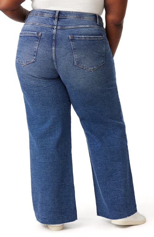 Kensie Kaya High Waist Wide Leg Jeans In Blue