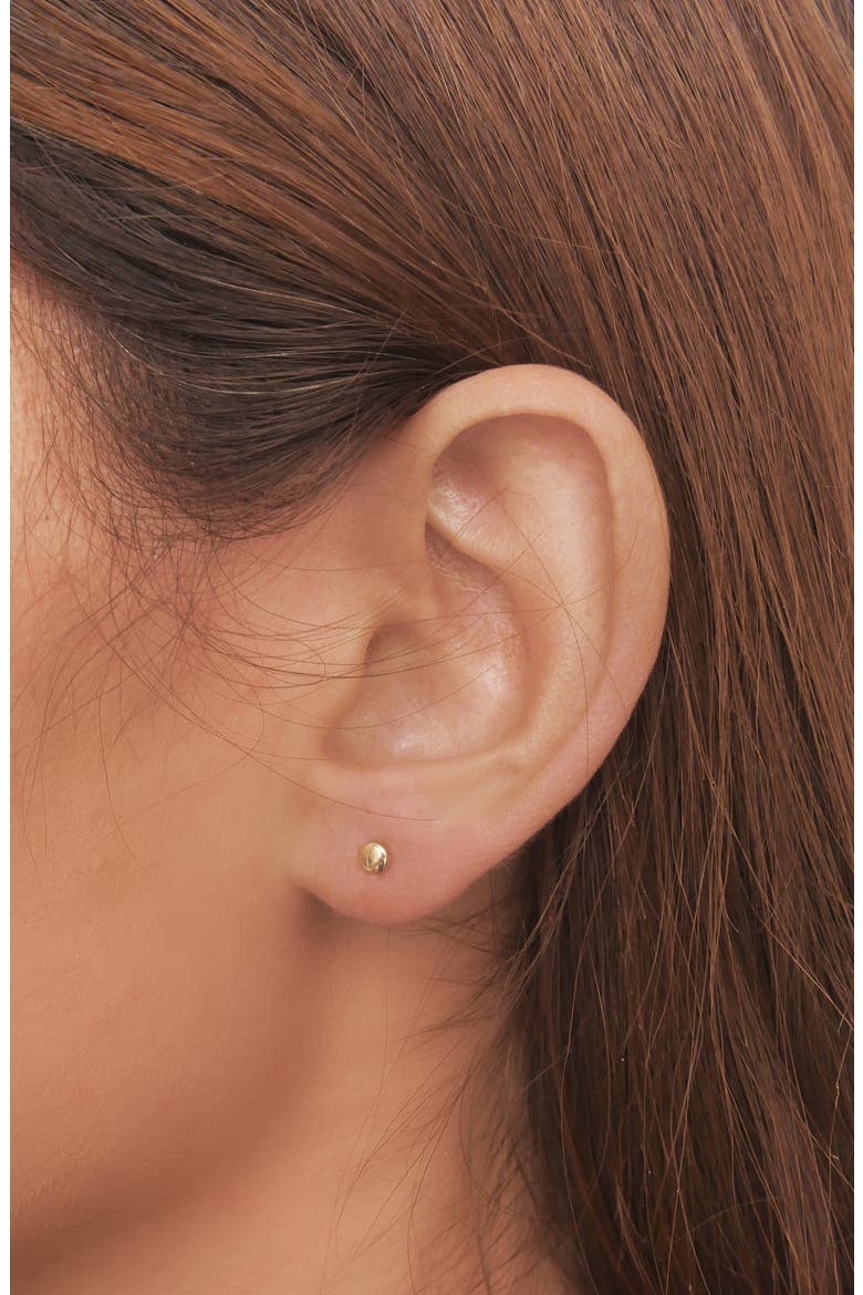 14K Gold Stud Earrings, Alternate, color, 14KY