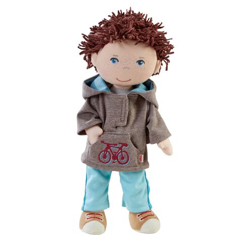 Lian 12" Soft Doll - Baby Boy Doll with Brown Hair and Blue Eyes, Perfect Plush Toy for 18 Months & Up with Embroidered Face (Machine Washable)
