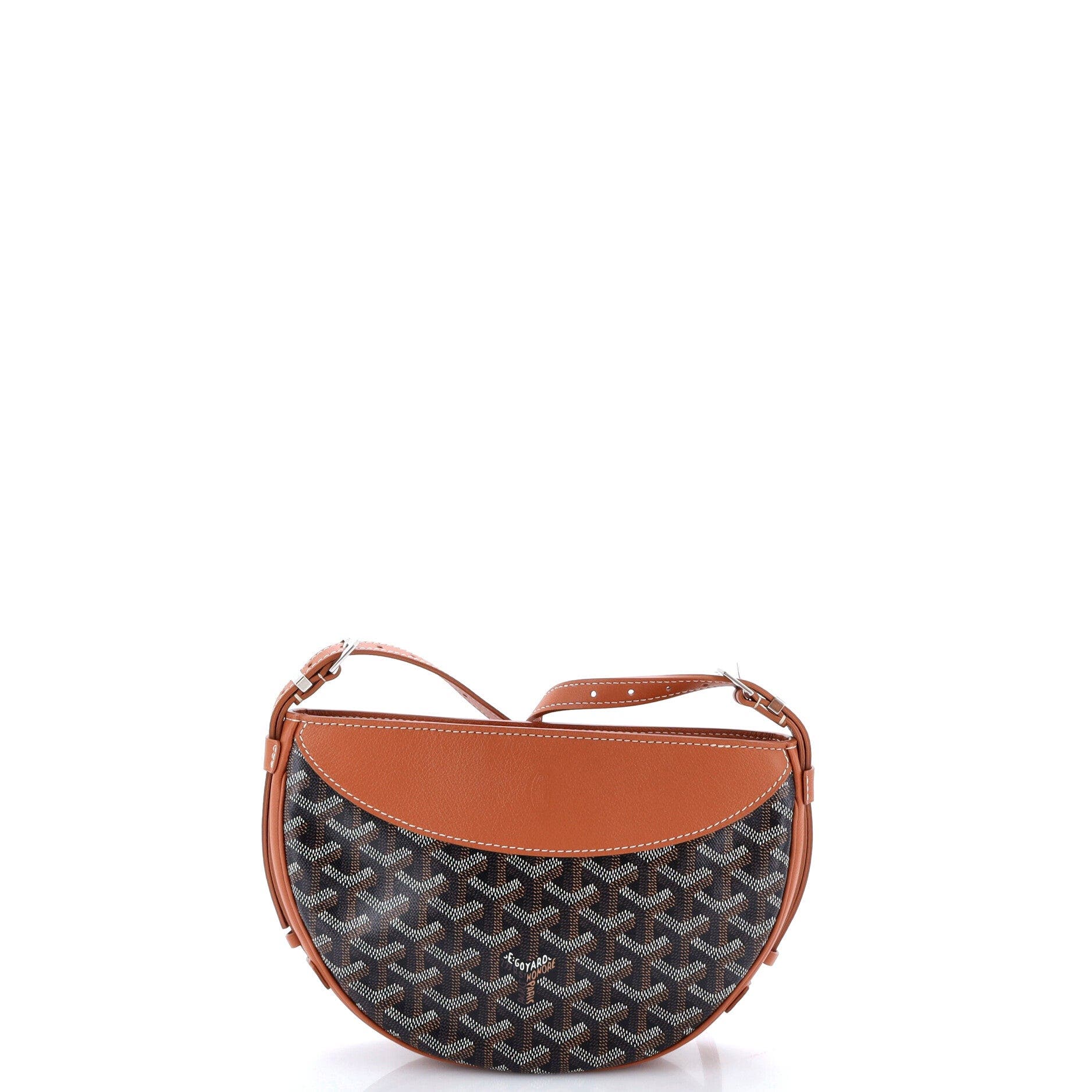 Hirondelle Shoulder Bag Coated Canvas and Leather, Alternate, color, Brown