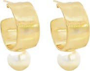 MacRae & Co. x SHARINA Faux Pearl Drop Hoop Earrings