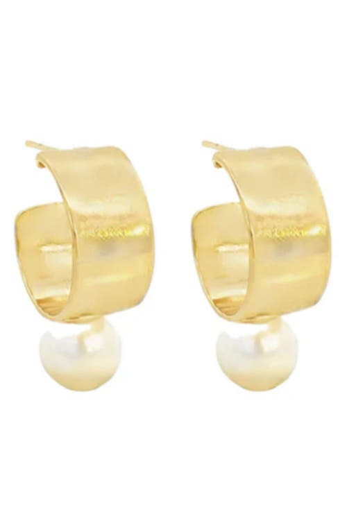 Macrae & Co . X Sharina Faux Pearl Drop Hoop Earrings In Multi