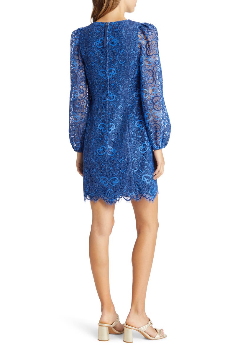 Georgi Lace Long Sleeve Dress, Alternate, color, BOCA BLUE TWO TONE