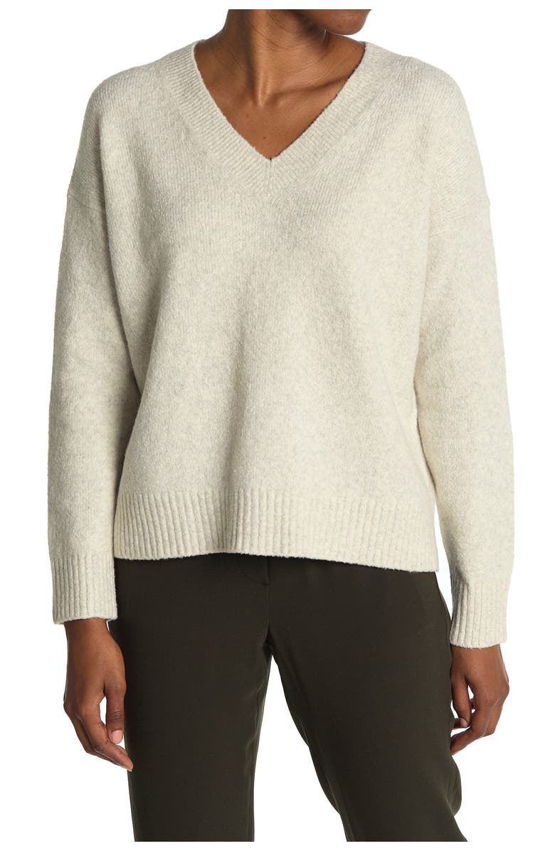Vince Textured V-Neck Pullover Cotton Blend Sweater, Main, color,