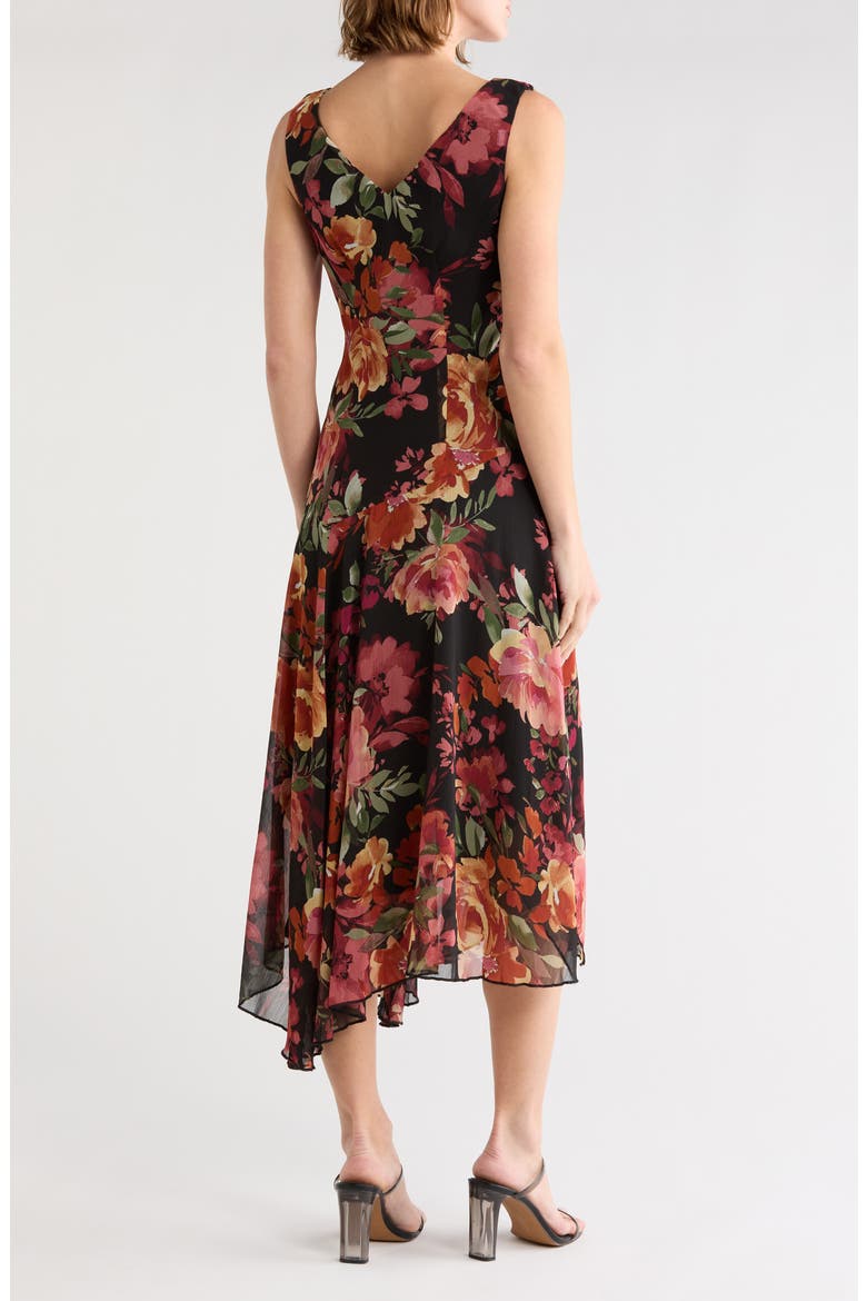 Chiffon Asymmetric Midi Dress, Alternate, color, SPICE