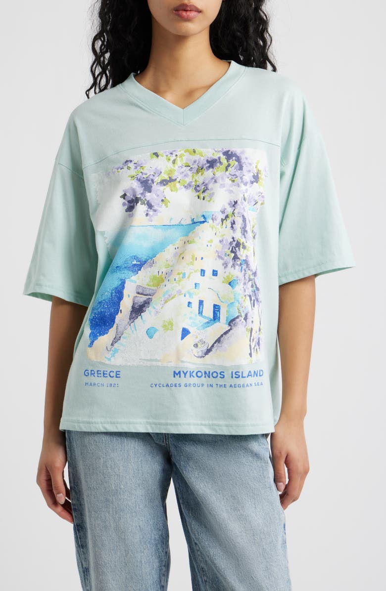 Vinyl Icons Mykonos Graphic T-Shirt, Main, color, Mint