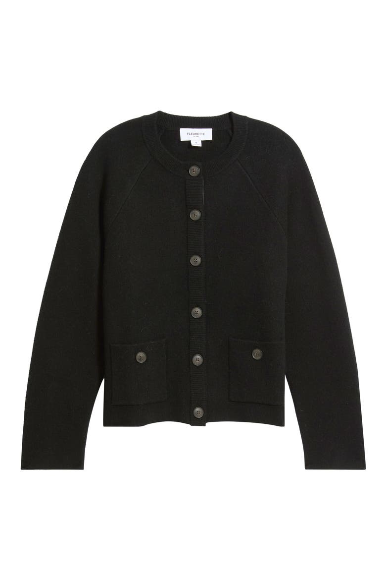 Wool & Cashmere Cardigan, Main, color, BLACK