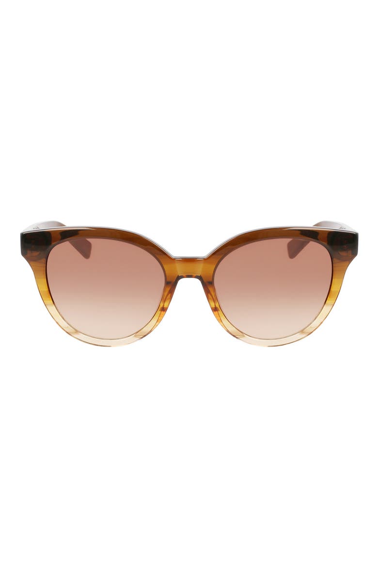 Le Pliage 53mm Gradient Round Sunglasses, Alternate, color, STRIPED HONEY