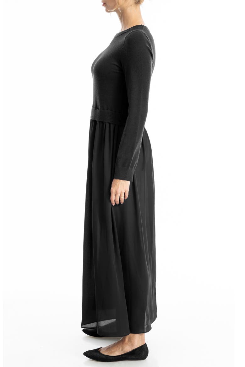 Twofer Long Sleeve Sweater Dress, Alternate, color, BLACK/ BLACK